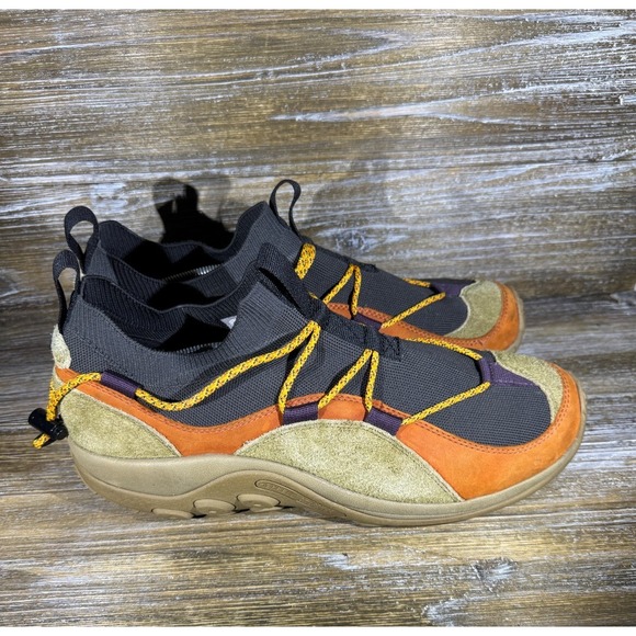 Merrell Jungle Moc Explorer Hiking Shoes Orange Beige Suede Men's Size 14‎ EUC - Picture 1 of 7